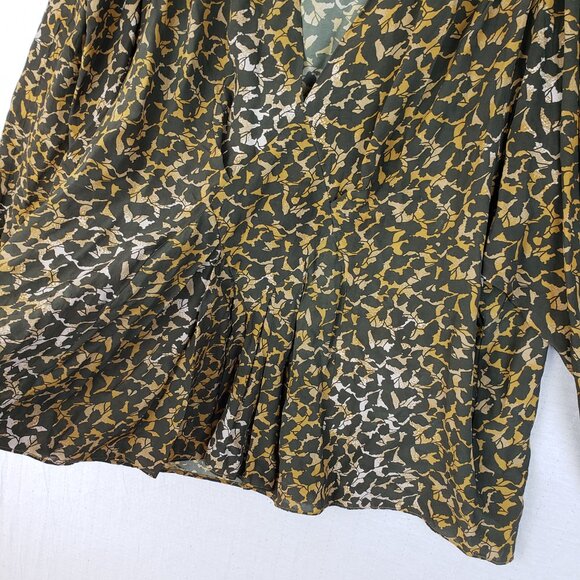 ISABEL MARANT Amirya Floral Top Blouse Bronze Balloon Sleeves size 38 / M - Picture 6 of 15